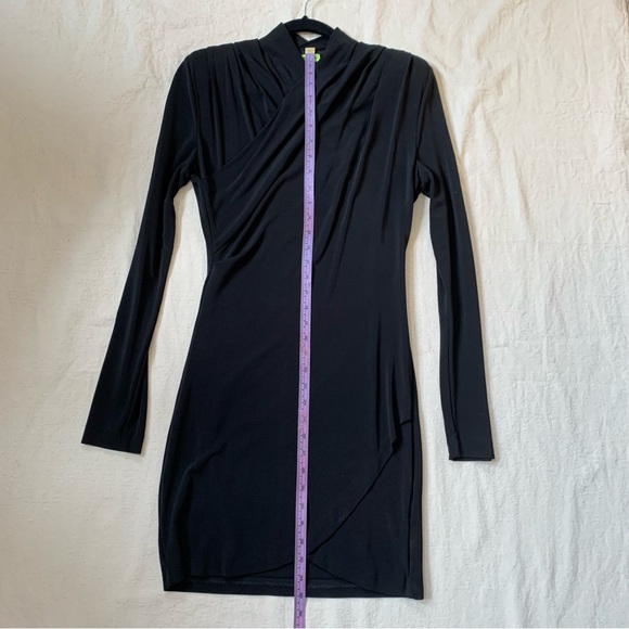 Gauge81 Black High Neck Wrap Mini Dress “Tver” Size S - Picture 11 of 12